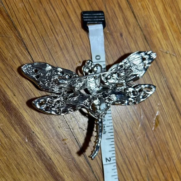 3/$25 Silver and Blue Dragonfly Brooch - Picture 4 of 8